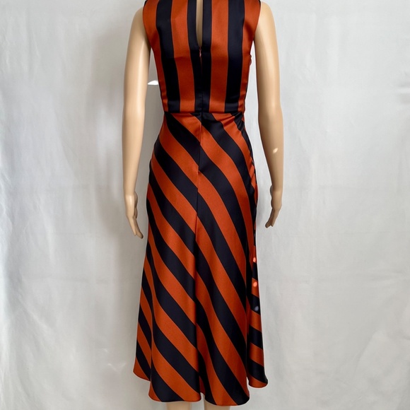 NWT Hugo Boss Dalton Dress Orange & Navy, Women's Size 0 - Picture 6 of 13